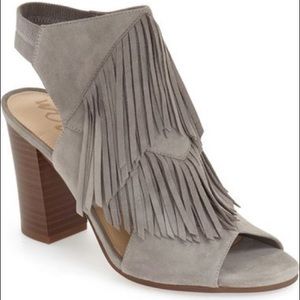 Sam Edelman Elaine fringe grey suede sz 8.5-9 EUC